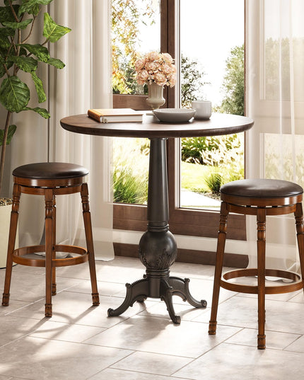 Giantex 29" Bar Height Swivel Bar Stools with Faux Leather Padded Seat & Footrests