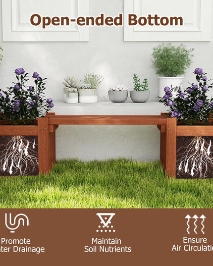 Giantex 2 in 1 Outdoor Bench with 2/4 Raised Garden Beds