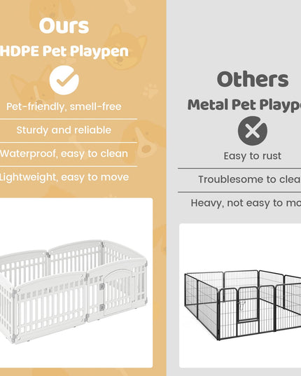 Giantex 24'' Tall Plastic Pet Fence with Lockable Door