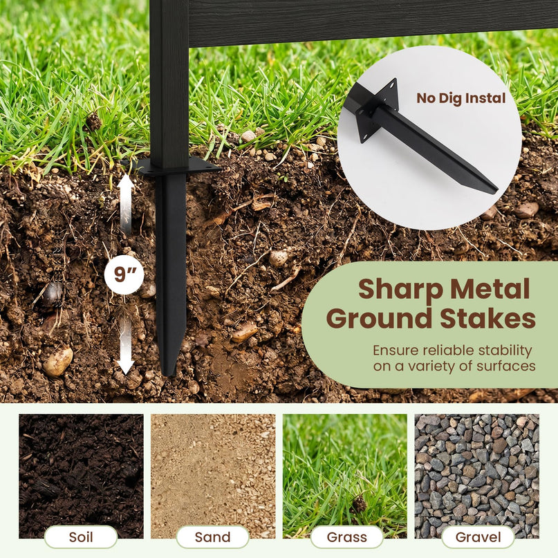 Giantex 37"W x 61"H Outdoor Privacy Fence Screen with Ground Stakes & Base Feet (1/2)