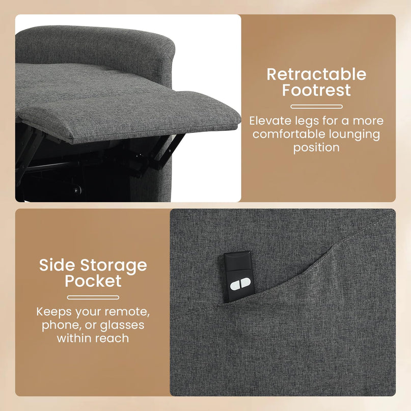 Giantex Power Lift Recliner Chair for Elderly | Electric Recliner Sofa w/Remote Control & Side Storage Pocket