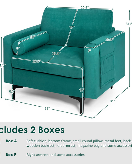 Giantex Sofa Chair, Accent Armchair w/Comfy Cushion