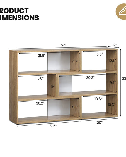 Giantex Open Shelf Bookcase, Separable Cube Bookshelf TV Stand w/ 6 Grids