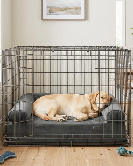 Giantex 40 inch Reversible Memory Foam Dog Sofa Bed with 3-Sided Bolsters