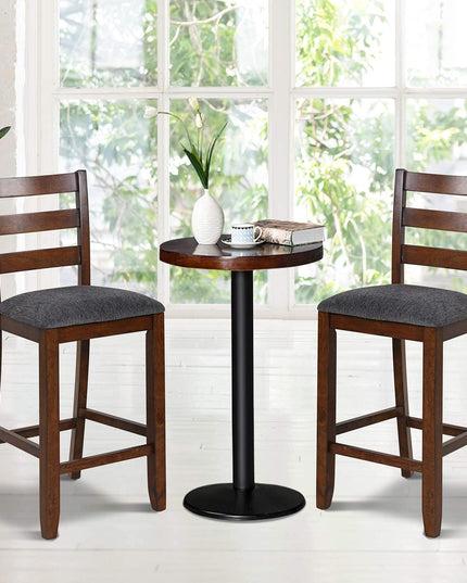 Upholstered Bar Stools with Solid Rubber Wood Frame, Foam-Padded Cushion