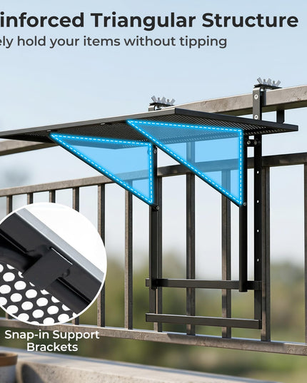 Giantex 48" Balcony Railing Table for Patio & Deck