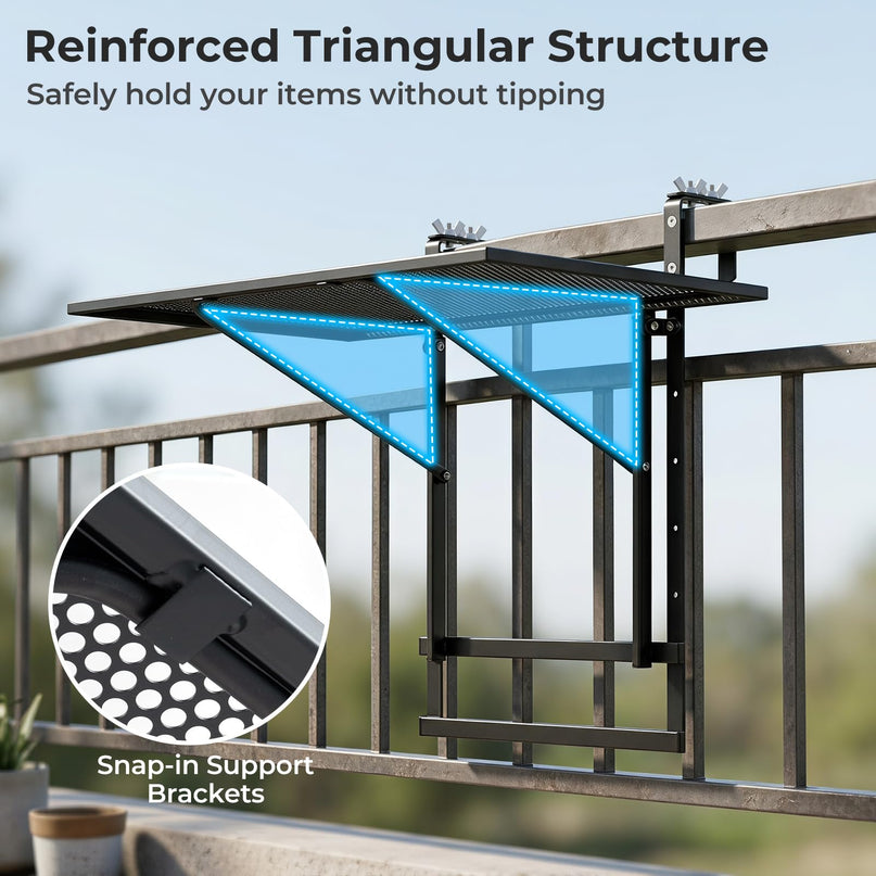 Giantex 48" Balcony Railing Table for Patio & Deck