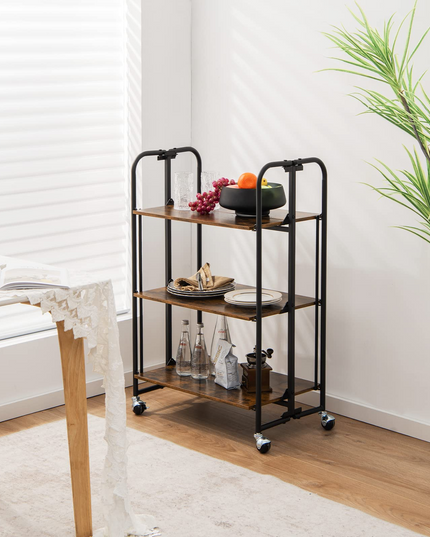 Giantex Foldable Storage Shelves with Wheels
