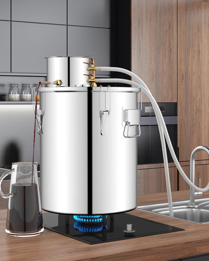 Giantex 5 or 10 Gal Alcohol Still,2 Pots Stainless Steel Alcohol Still, Multi-purpose Home Brewing Kit for DIY Whiskey, Brandy, Beer, Silver