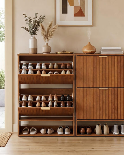 Giantex Shoe Storage Cabinet with 2 Flip Drawers