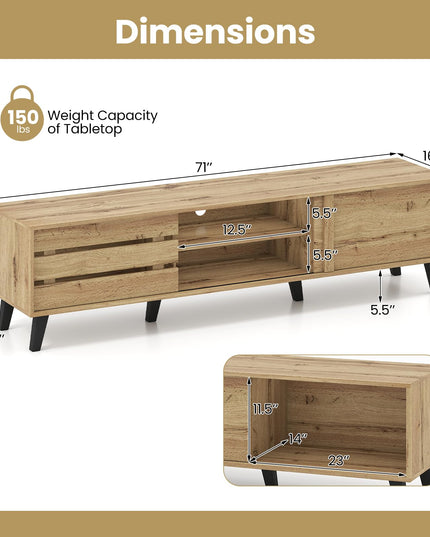 Giantex Mid Century Modern TV Stand for 65-80 Inch TV