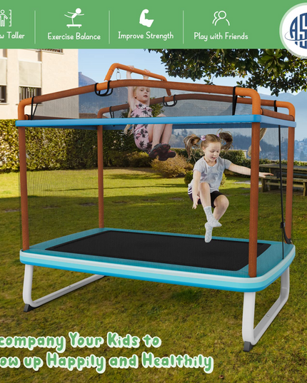 Giantex 6Ft Kids Trampoline with Swing and Horizontal Bar