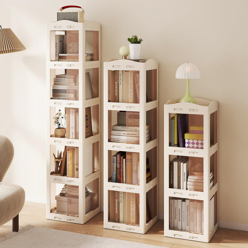 Giantex 3-Tier Spinning Bookcase with 360° Swivel Base