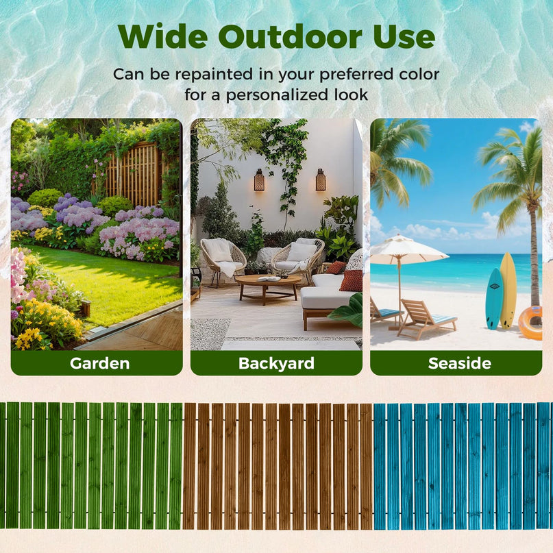 Giantex 12 FT Wooden Garden Pathway with Non-Slip Surface (1/2)