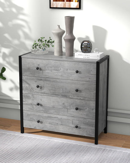 Giantex Dresser for Bedroom with 4 Storage Drawers - Modern Chest of Drawers