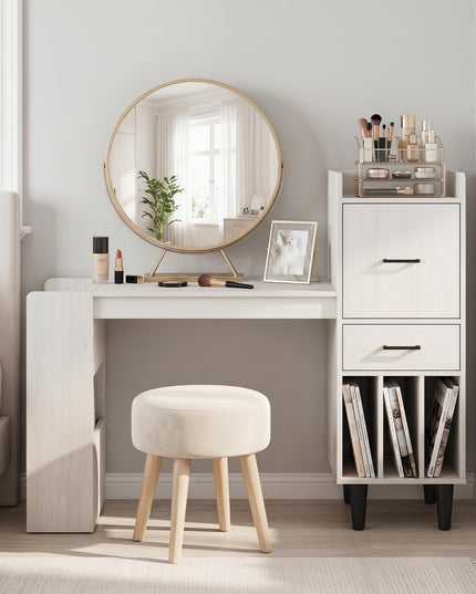Giantex 59" Modern Computer Desk with Side Storage Shelves