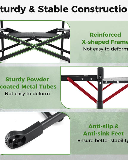 Giantex Camping Cooking Table, Folding Grill Table with Aluminum Tabletop, 4 Side Tables, Storage Rack