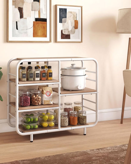Giantex Book Shelf Storage Organizer with Metal Frame