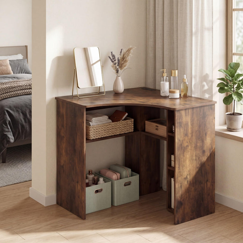 Giantex Corner Desk with Charging Station