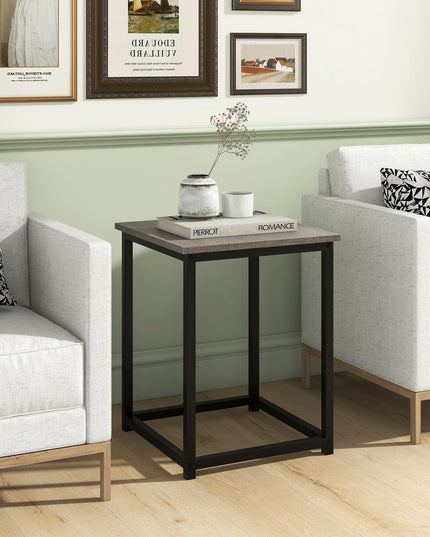 Giantex Round Nesting Table Set of 3, Farmhouse Coffee Table w/2 End Tables, Sturdy Metal Frame (Black Oak)