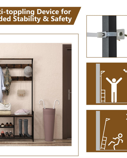 Giantex 3-in-1 Coat Rack, 71" Hall Tree with Shoe Bench