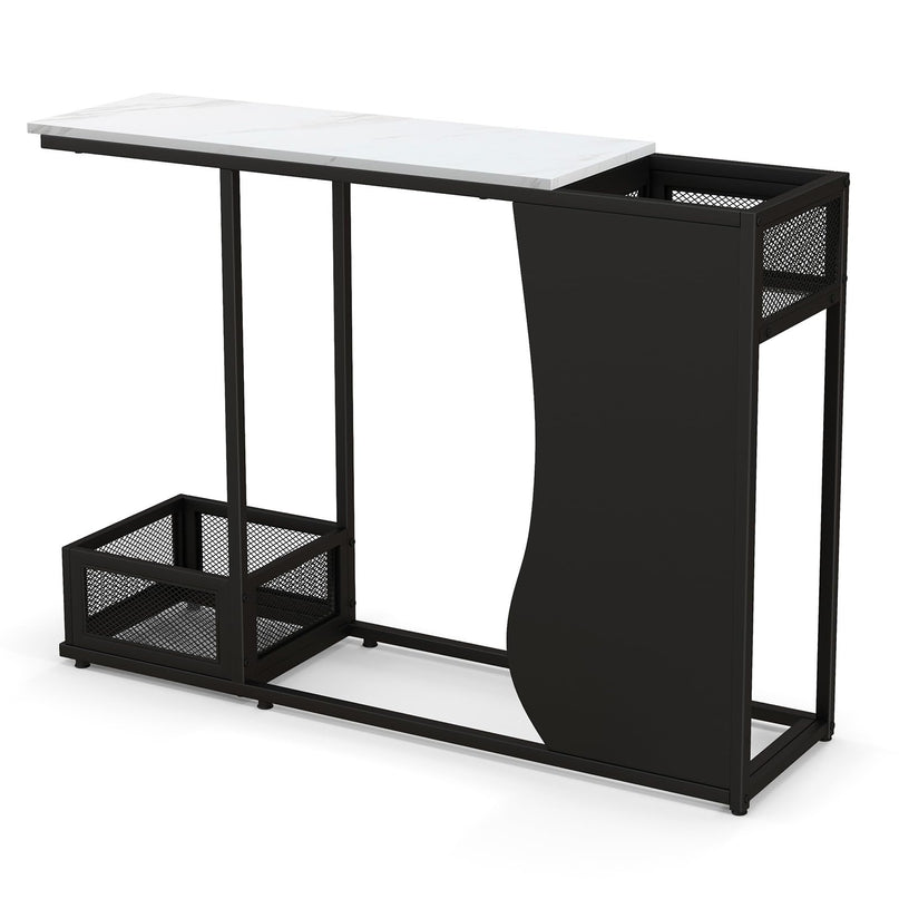 Giantex 43.5" Console Table for Entryway - Modern Entry Table with Faux Marble Top