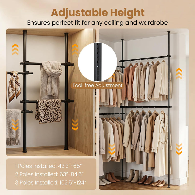 Giantex Floor to Ceiling Clothes Rack for Bedroom
