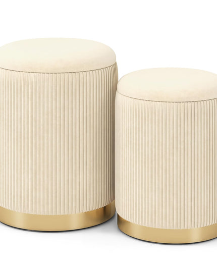 Giantex Ottoman with Storage - Set of 2 Storage Ottomans