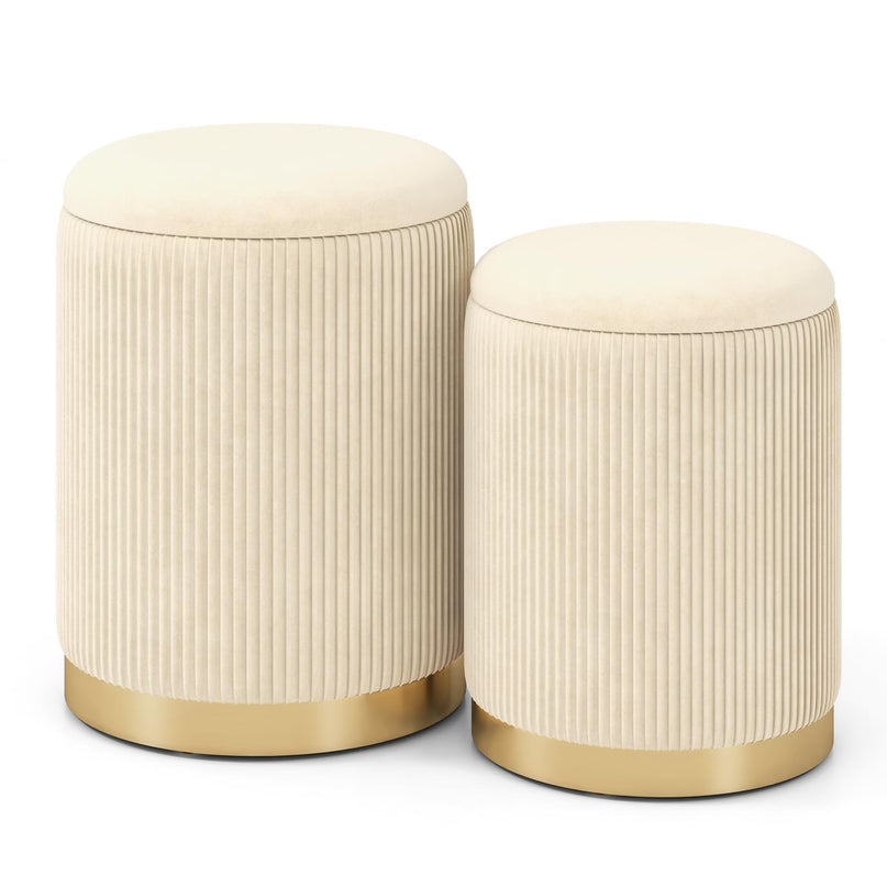 Giantex Ottoman with Storage - Set of 2 Storage Ottomans