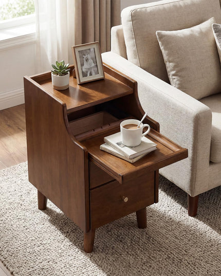 Giantex Narrow Night Stand Set 2 with Drawers(12”W x 16”D x 20”H)