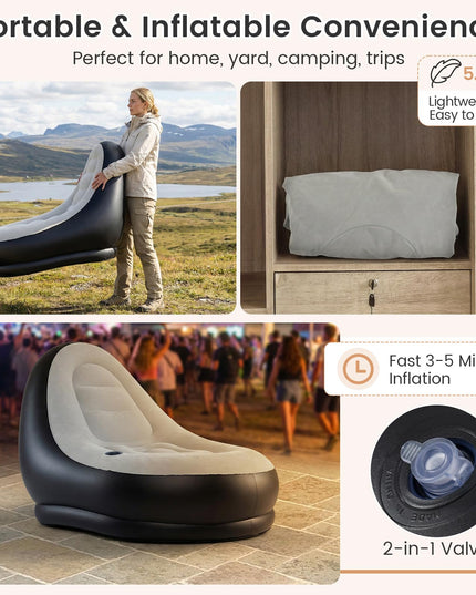 Giantex Inflatable Chair with Ottoman for Adults