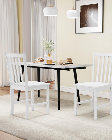 Giantex Wooden Dining Chairs Set of 2/4 100% Solid Rubber Wood Kitchen Chair