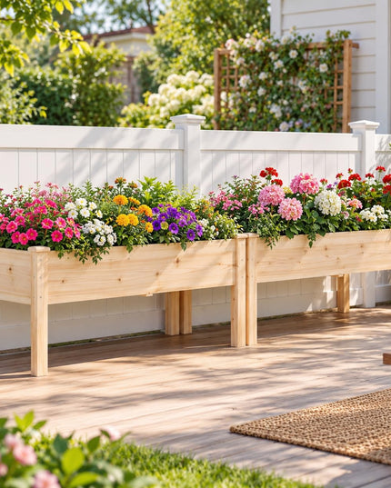 GIANTEX 48" Raised Garden Bed with Drainage Holes & Slotted Corner Posts (1/2)