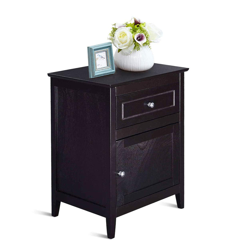 Wooden End Table W/Shelf - Giantex