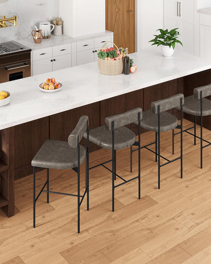 Giantex Counter Height Bar Stools, 26 Inch Upholstered Bar Chairs with Back