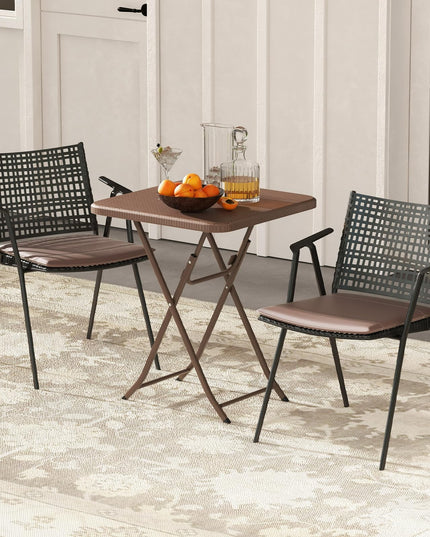 Giantex 23.5" Square Folding Table, HDPE Foldable Patio Bistro Table for 2-4, Indoor Outdoor Use