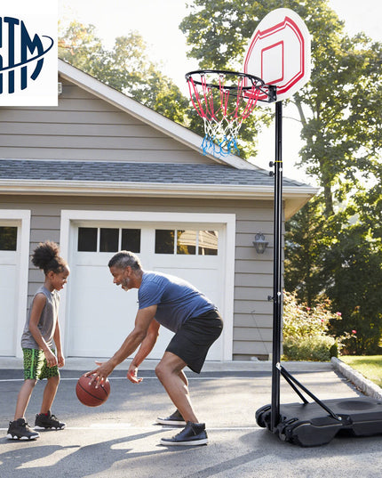 Giantex Basketball Hoop Outdoor Kids - Height Adjustable 5.2 Ft- 6.9 Ft Portable Basketball Hoop Stand with Wheels