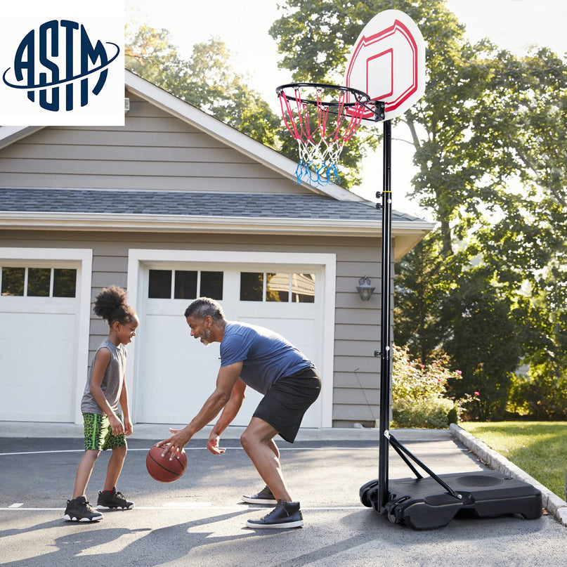 Giantex Basketball Hoop Outdoor Kids - Height Adjustable 5.2 Ft- 6.9 Ft Portable Basketball Hoop Stand with Wheels