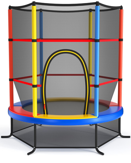 55" Kids Trampoline with Safety Enclosure Net - Giantex