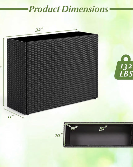 GIANTEX Wicker Raised Garden Bed Rattan Garden Planter Box