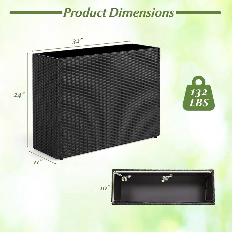 GIANTEX Wicker Raised Garden Bed Rattan Garden Planter Box