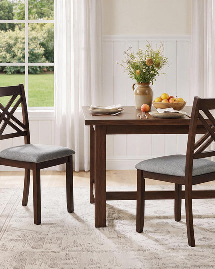 GIANTEX Farmhouse X-Back Upholstered Wood Dining Chairs Set of 2/4