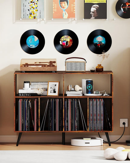 Giantex Large Record Player Stand with Charging Station