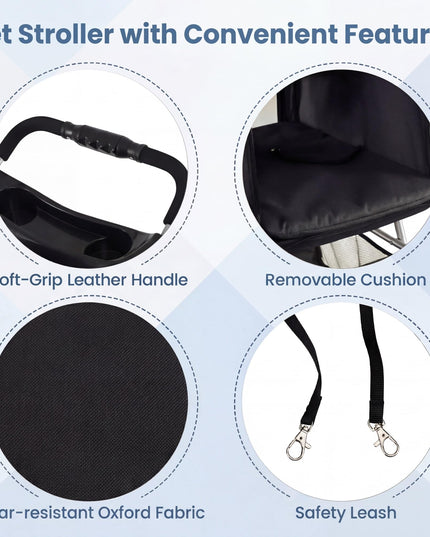 Giantex 3 Wheel Foldable Dog Stroller for Small Dogs Cats