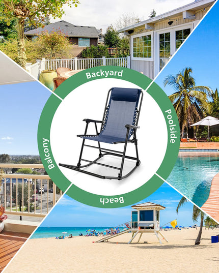 Giantex Rocking Camping Chair Folding - Outdoor Rocker Camping Chair