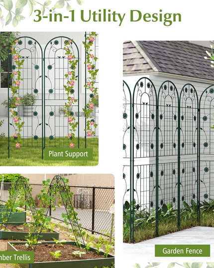 Giantex Garden Trellis, Tall Galvanized Steel Trellis for Climbing Plants