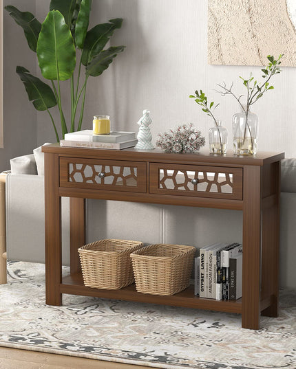 Giantex 2-Tier Console Table with Drawers
