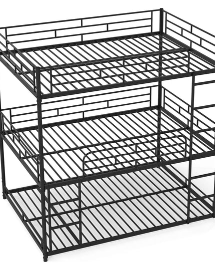 Giantex Full Metal Bunk Bed Frame with Dual Ladders & Safety Guardrails for Teens Adults