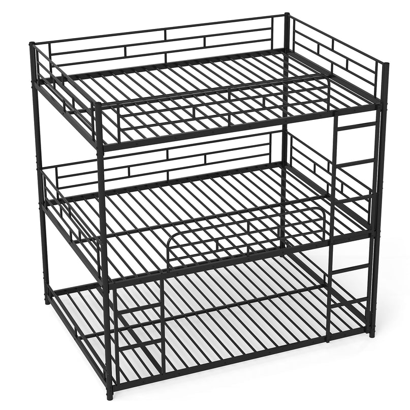 Giantex Full Metal Bunk Bed Frame with Dual Ladders & Safety Guardrails for Teens Adults