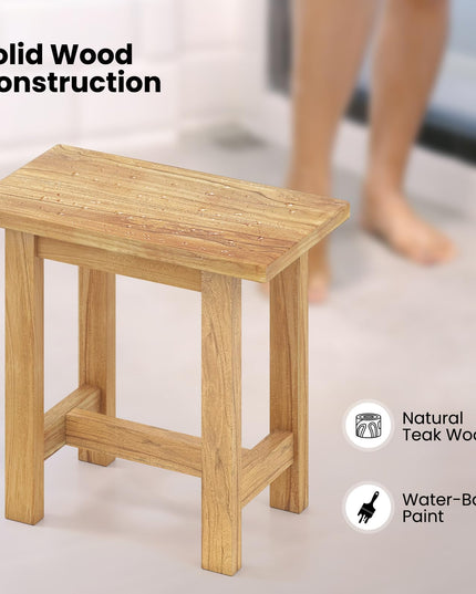 Giantex Teak Shower Bench Stool for Seniors